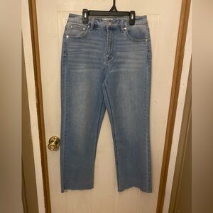 Oat New York Light Blue Denim Frayed Ankle Jean Size 6/28